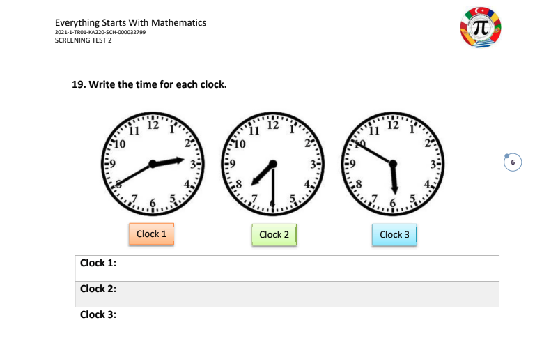 SCREENING TESTS FOR DYSCALCULIA AND RESULTS